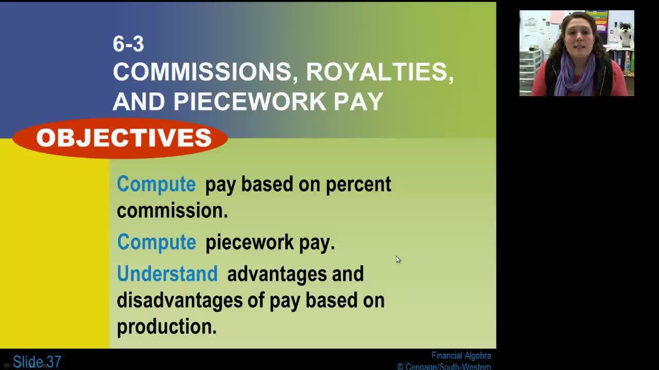 Lesson 6-3: Commissions, Royalties, and Piecework Pay