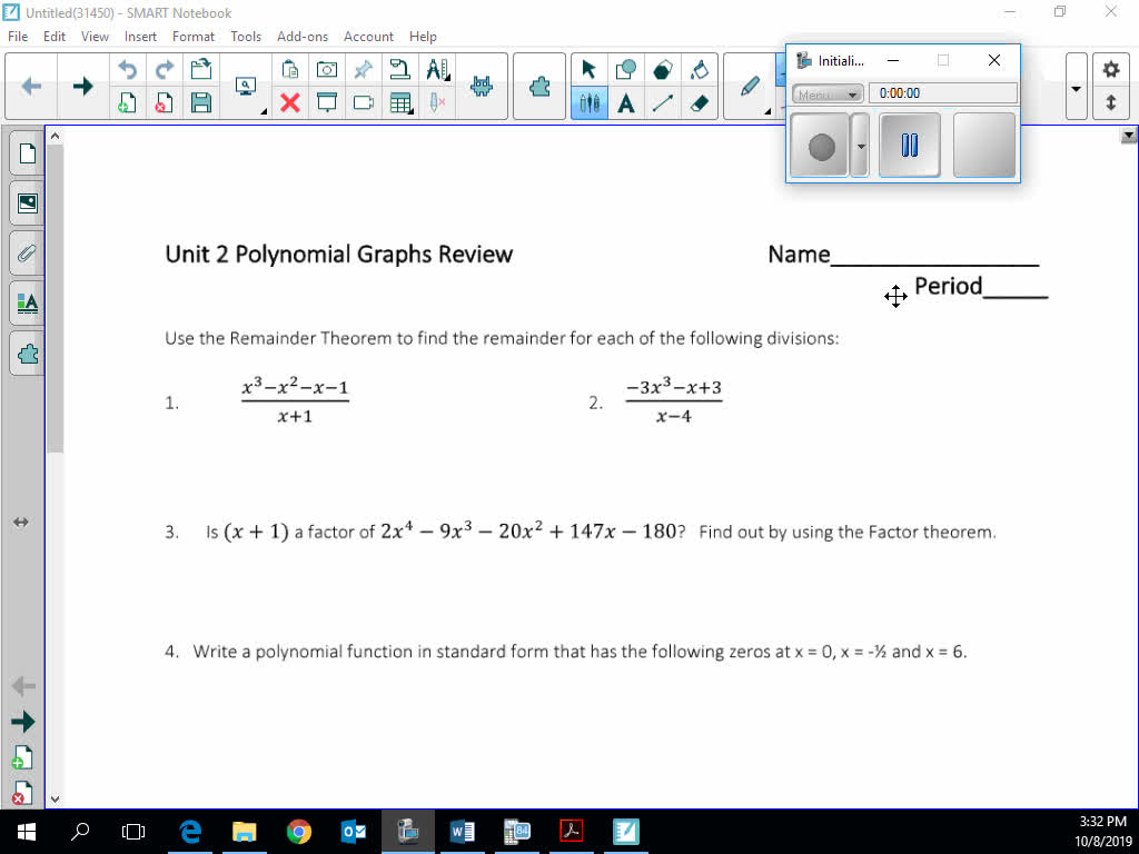 Algebra II UNIT 2 Review Hints