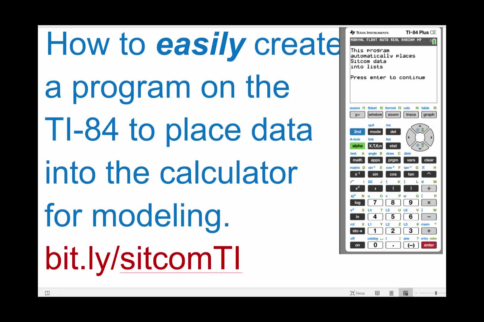 Program Data Into TI-84 Easily