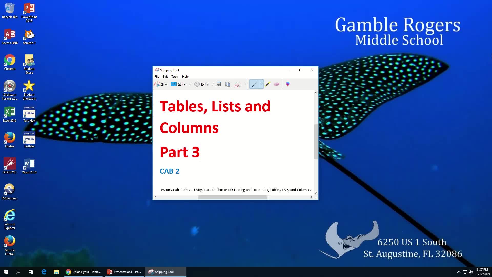 Tables, Lists, Columns Part 3