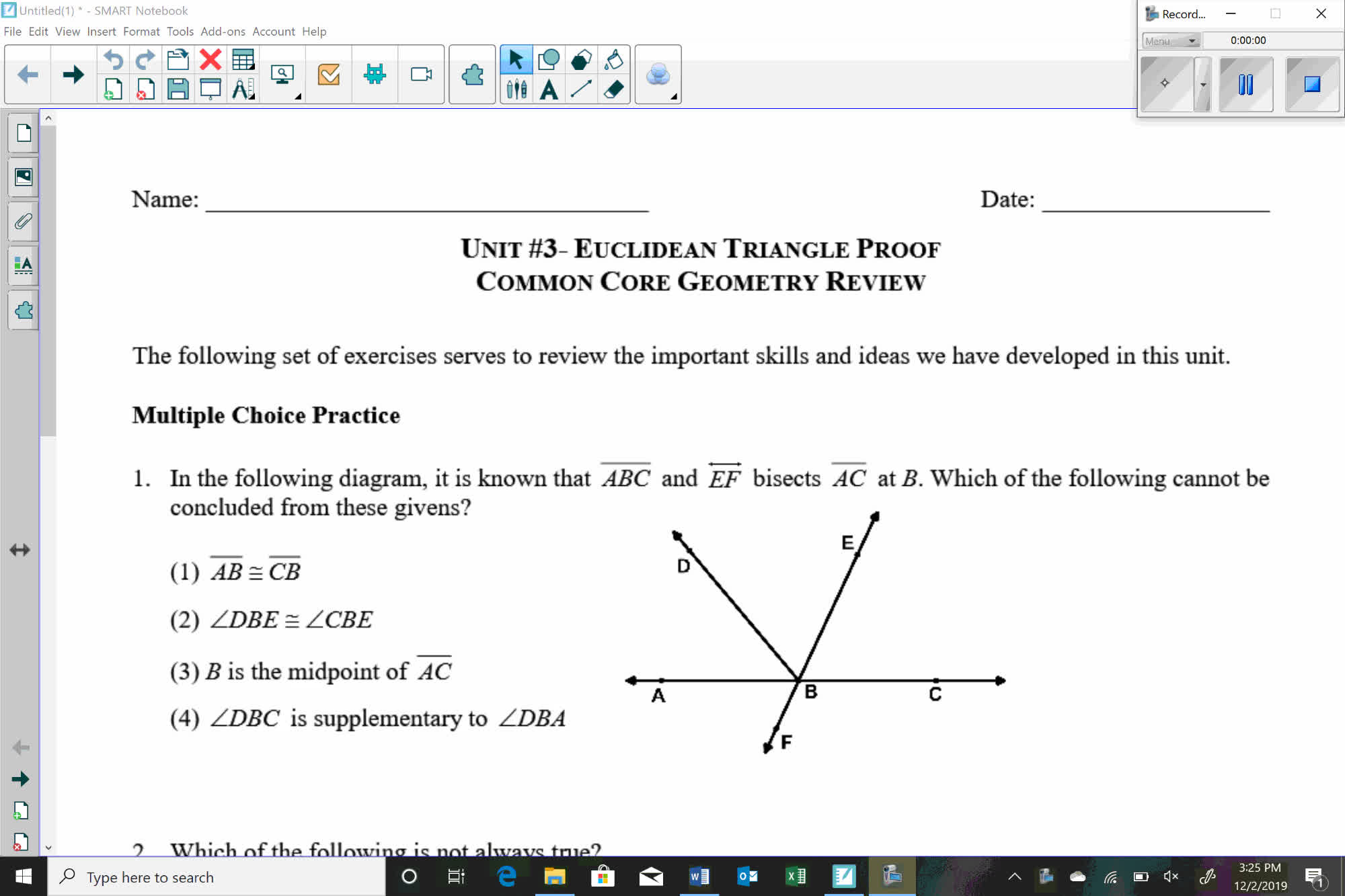 Unit 3 Geometry Exam Review