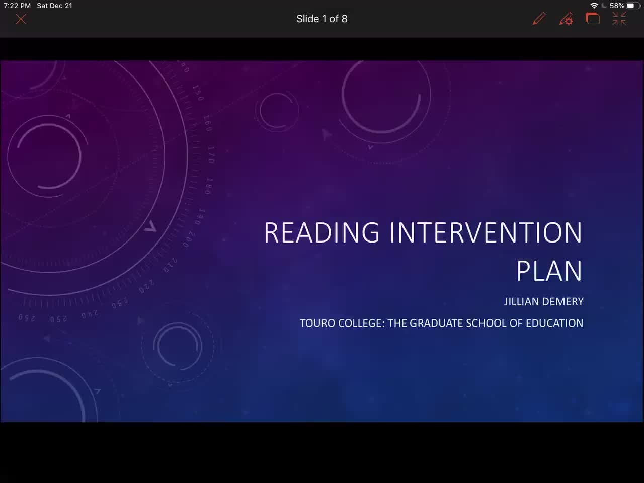 Reading Intervention Plan