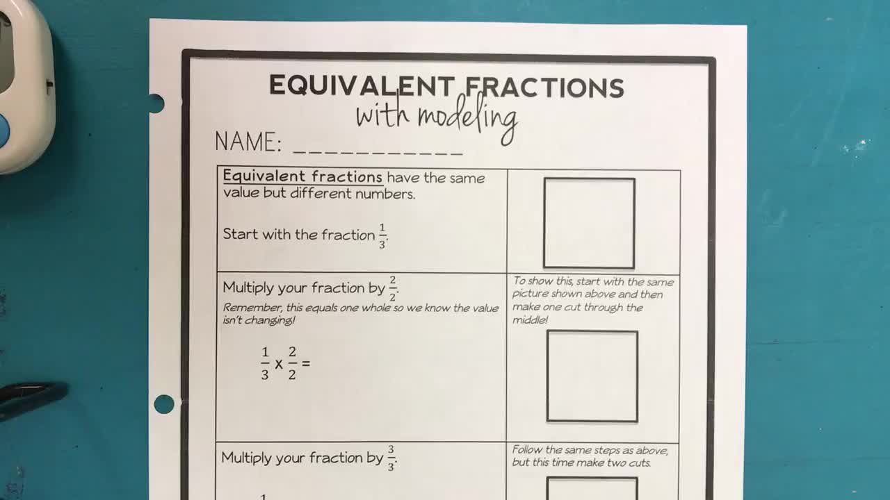 Equivalent Fractions Using Models