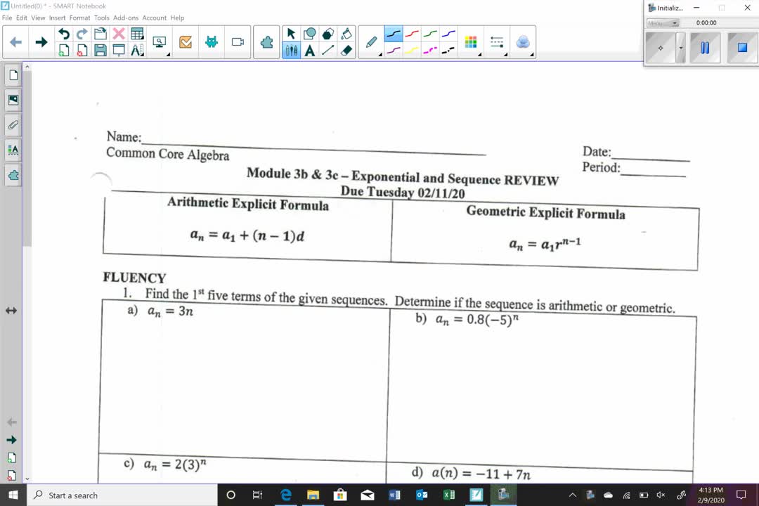 Algebra I Module 3B/3C Test Review