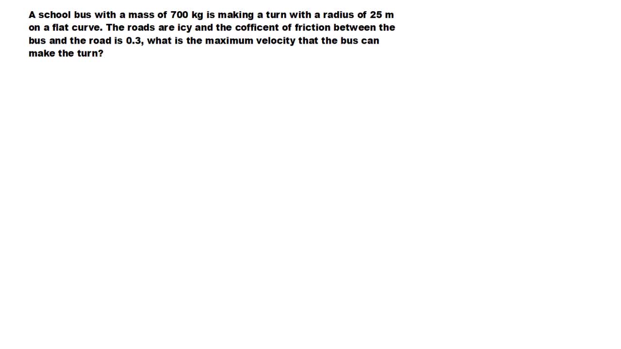 Circular Motion Finding The Max Velocity (With Friction) Of A Car