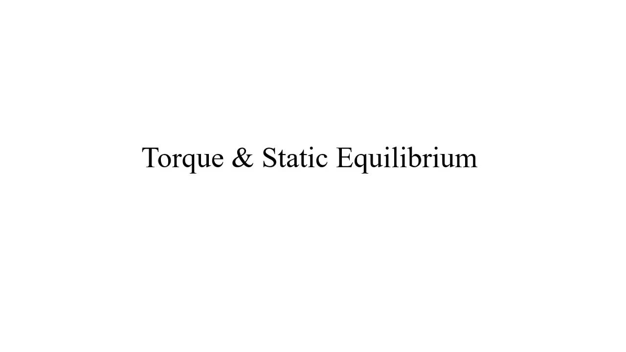 Torque Seesaw Balance Example (Static Equilibrium - Physics)