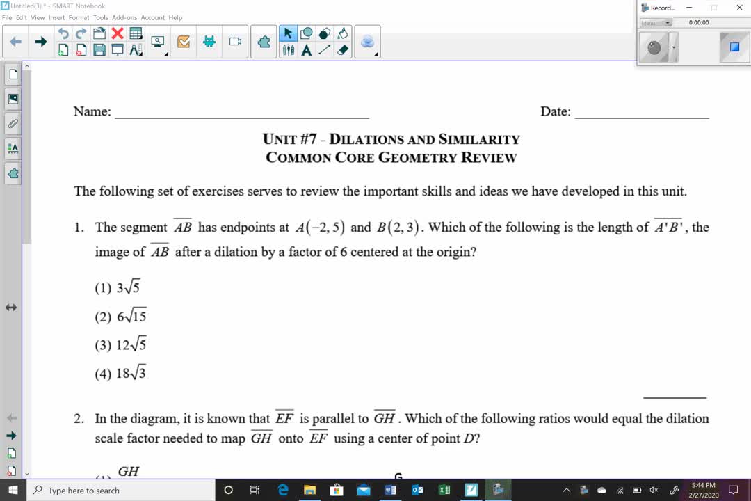 Unit 7 Geometry Exam Review