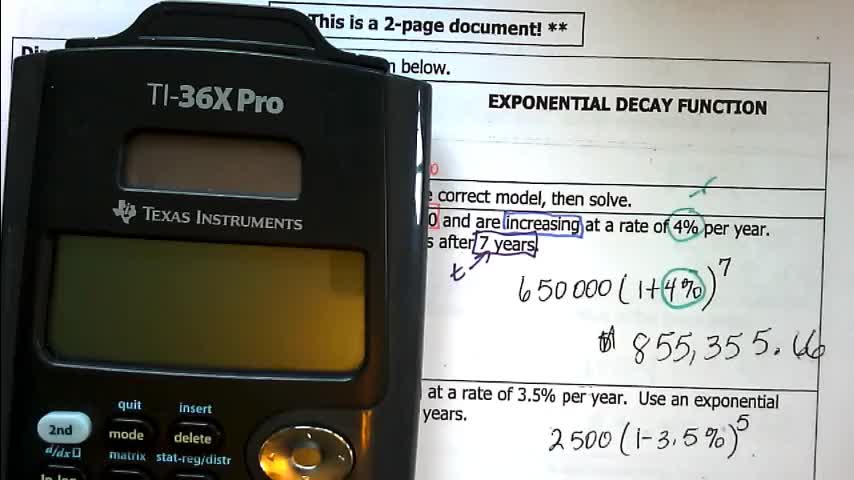 Exponentials  Homework