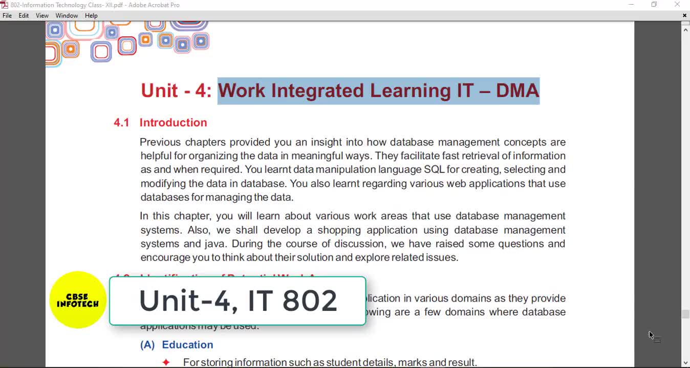 Unit 4 Work Integrated Learning 