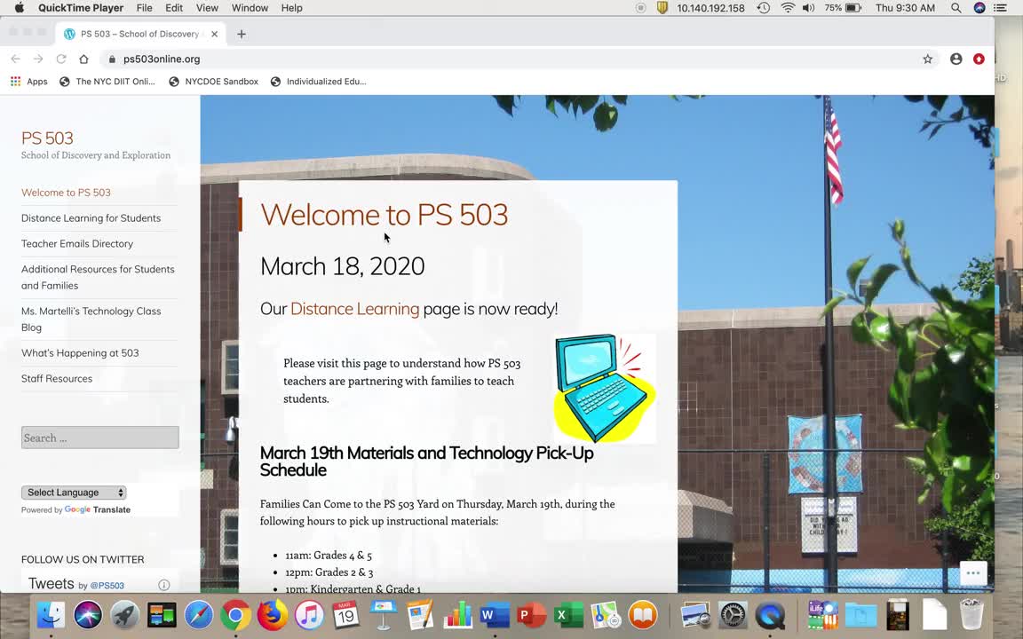 Google Classroom Login From P.S. 503 Website 