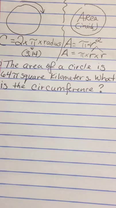 Circles-Circumference & Area-Video3of7