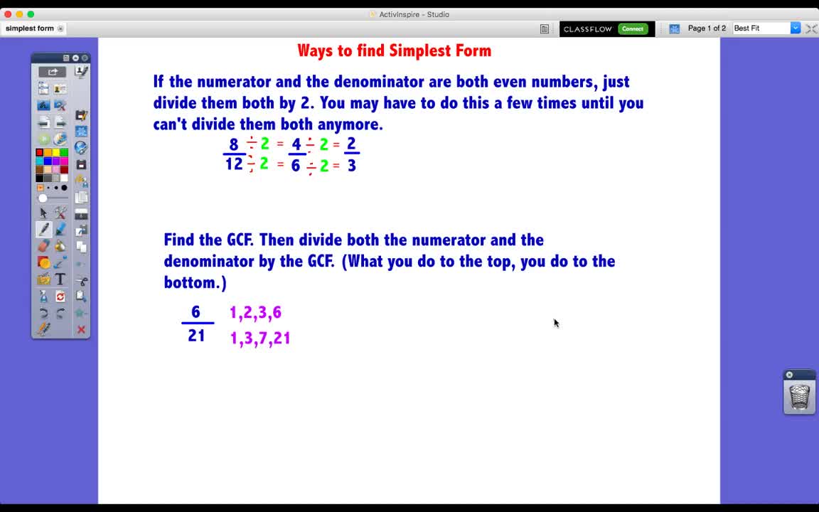 Simplifying Fractions