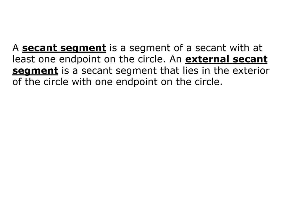 Geometry Secant-Secant Theorems