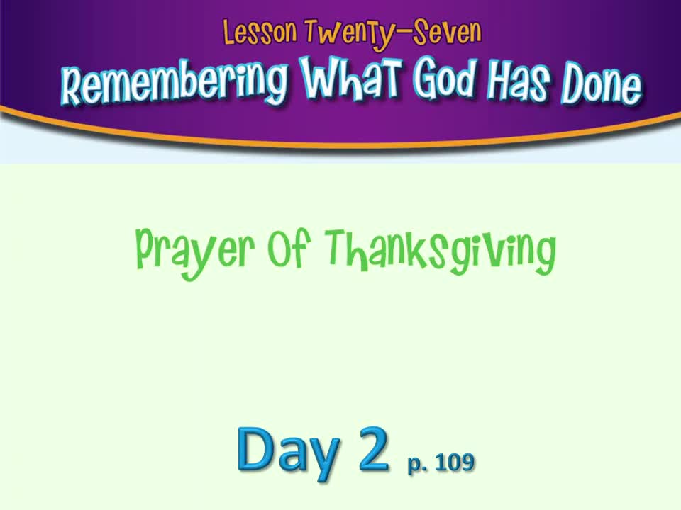 Bible Lesson 27 - Day 2 3/24/20