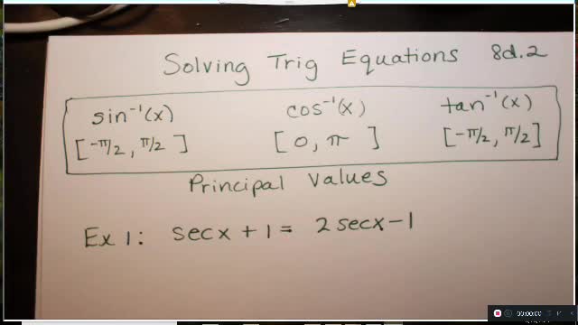 Solve Trig Equations