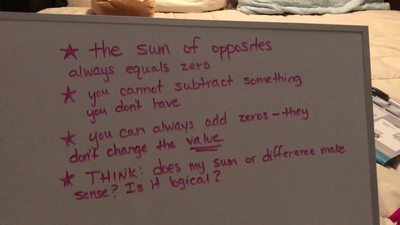 Subtracting Integers