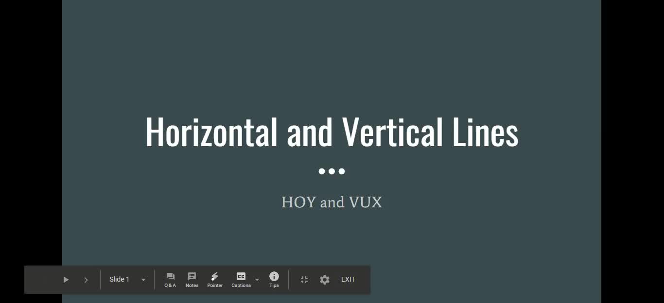 Horizontal and Vertical Lines