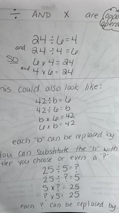 Opposite Operations (Inverse Operations)