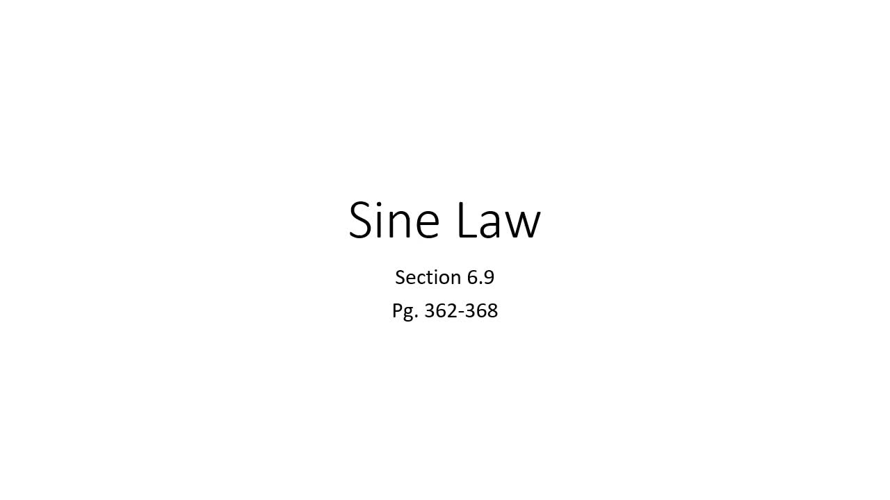 The Sine Law