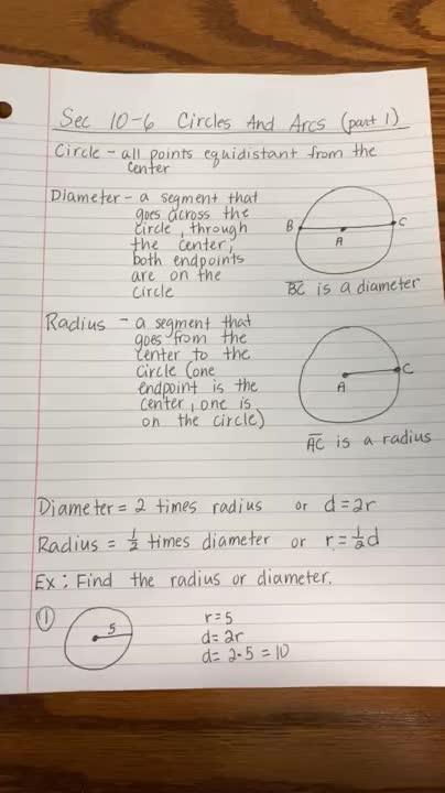 4-6-2020 Geometry Diameter, Radius, Circumference 