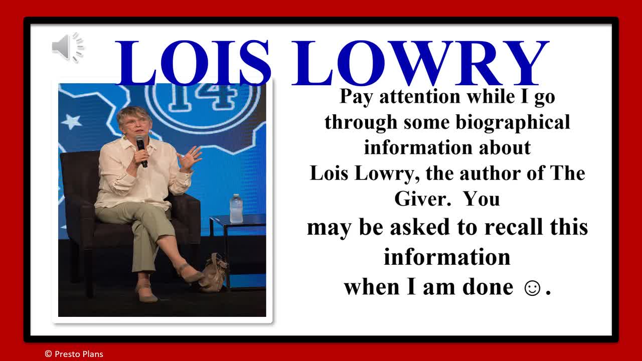 Lois Lowry Author Bio