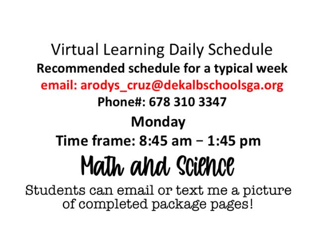 Dekalb Public Schools Virtual Learning Calendar