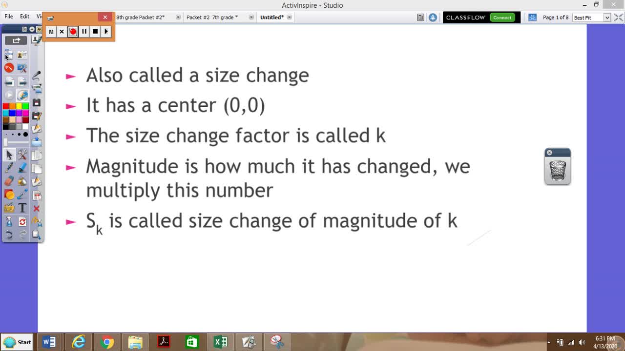 Geometry Size Change Theorem