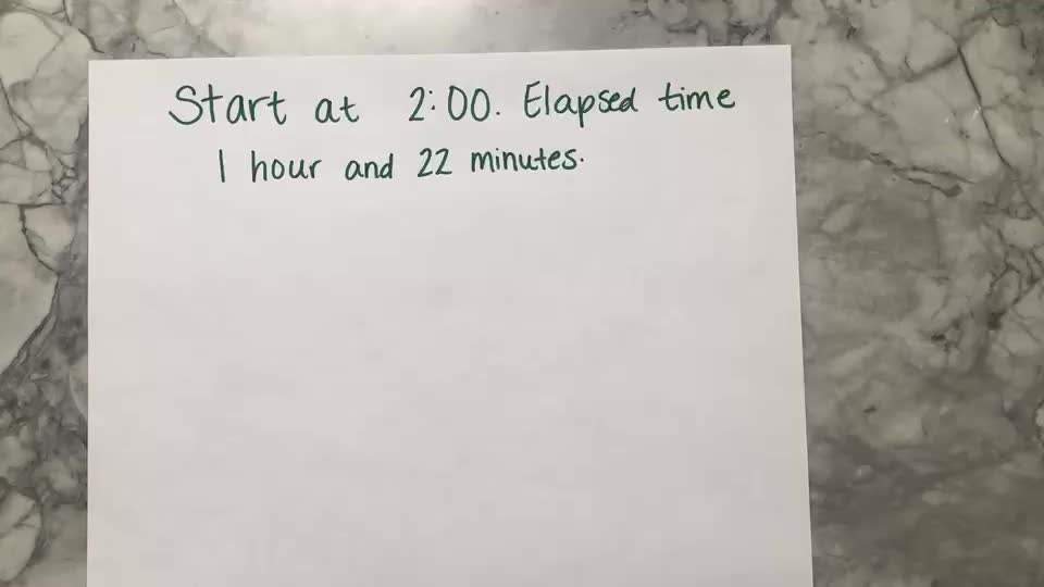 Elapsed Time on a Numberline