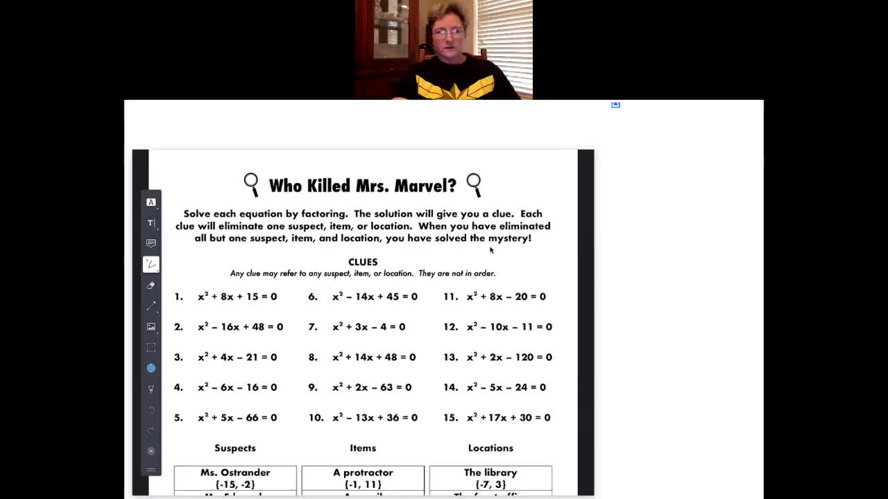 Algebra At-Home Class Tues 4-14-20