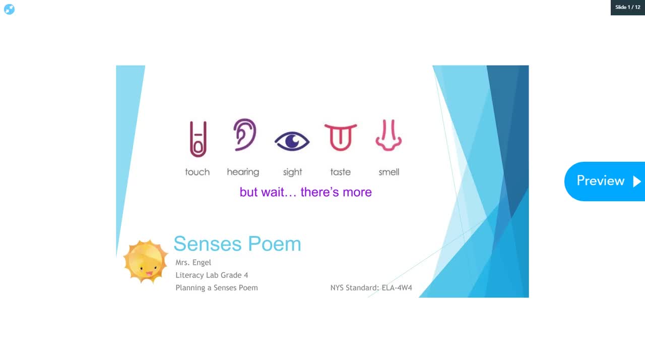 Lesson 5: Creating a Sensory Poem