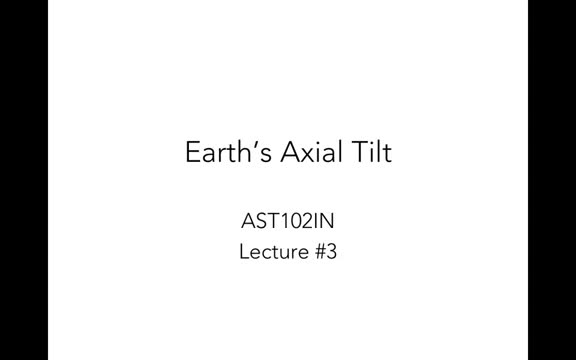 Lecture 3 - Earth's Tile and the Seasons