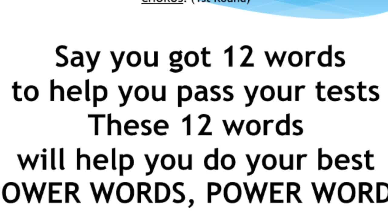 Power Words (tuned to How to Love by Lil Wayne)