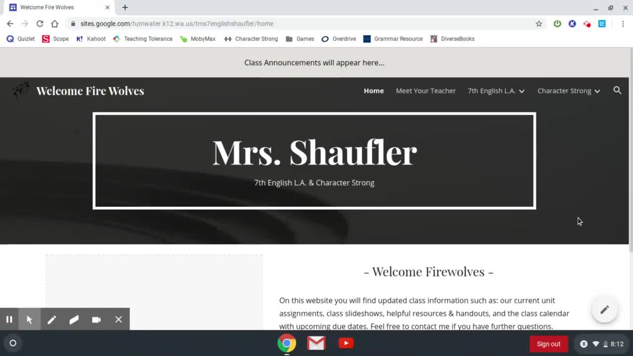 Class Website Tour