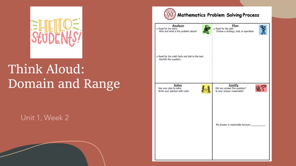 Think Aloud: Domain and Range