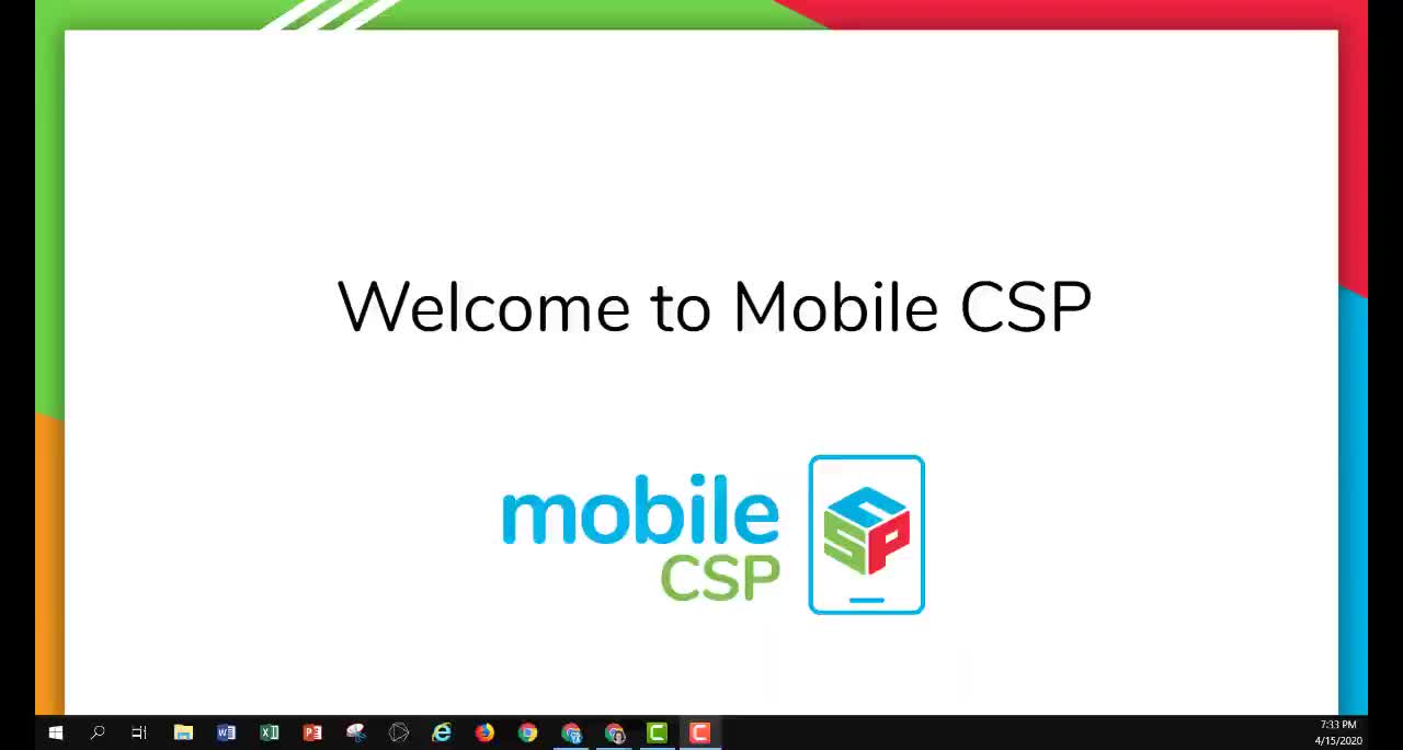 Welcome to Mobile CSP 2020