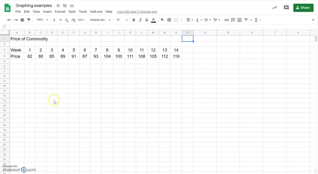 How to create a time series using Google Sheets