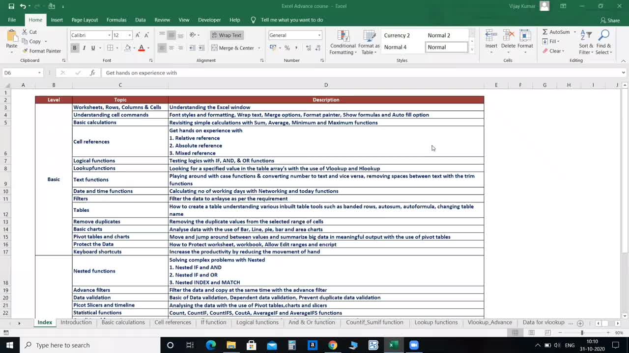 MICROSOFT EXCEL ESSENTIALS FOR BEGINNER TO INTERMEDIATE