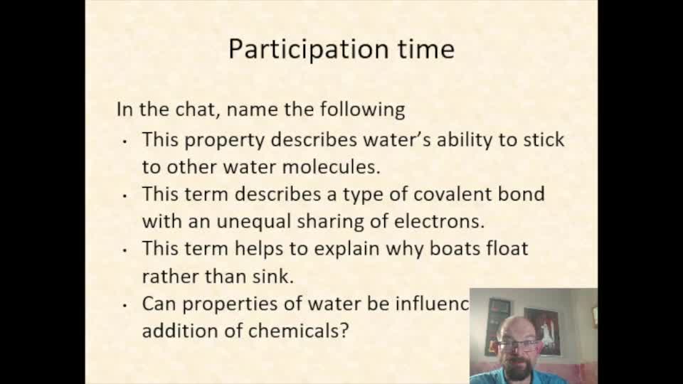 Chapter 2- The Chemistry Of Life Pt 2- Water