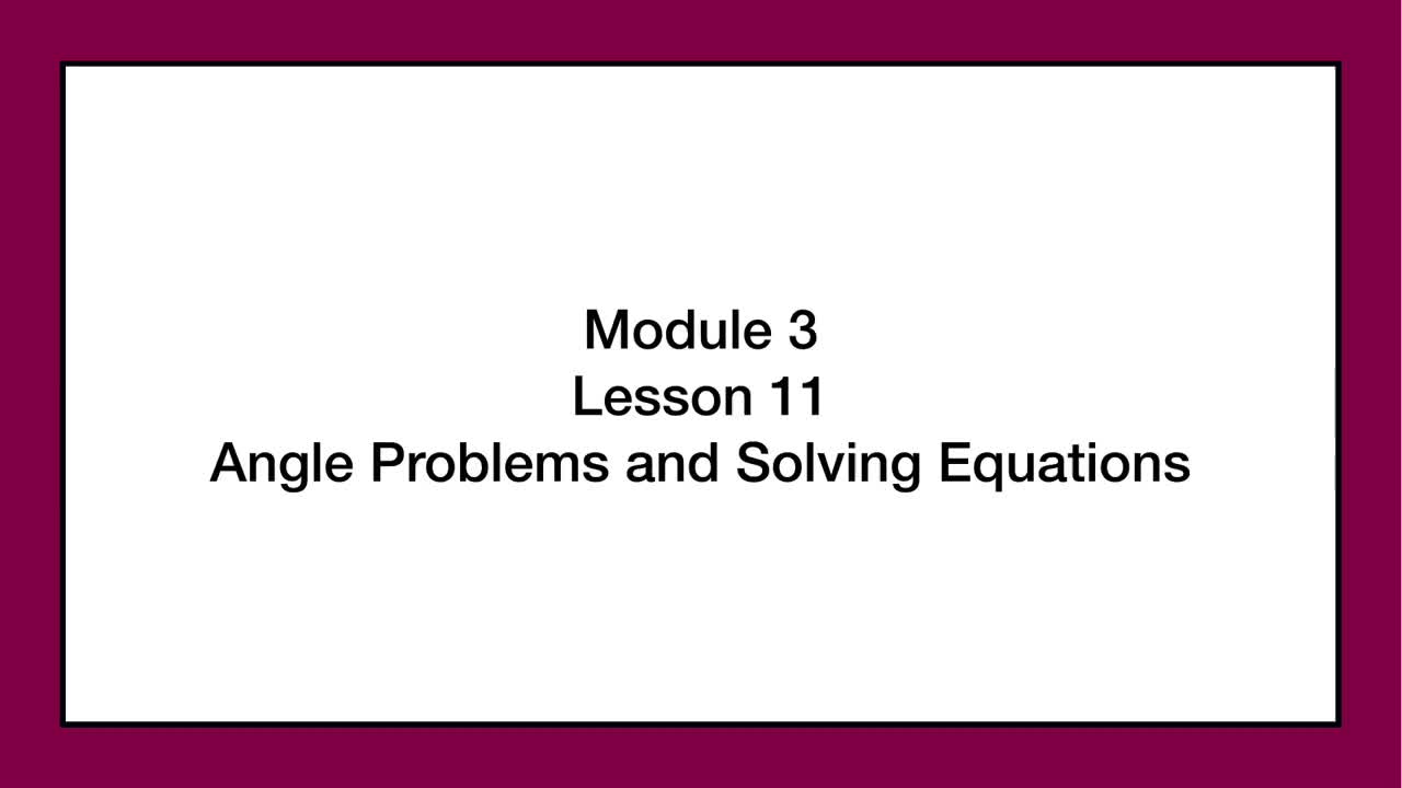 Module 3 Lesson 11