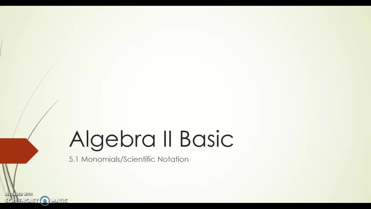 Algebra II Basic 5.1