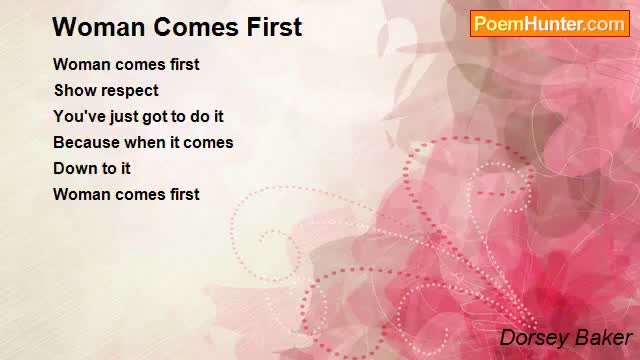 Woman Comes First-My Heart Touching Poem- Alexander Zingman