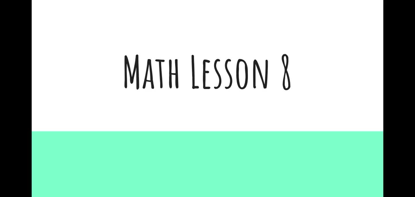 Math Lesson 8