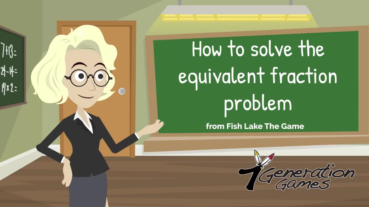How to solve the equivalent fraction problem from Fish Lake The Game