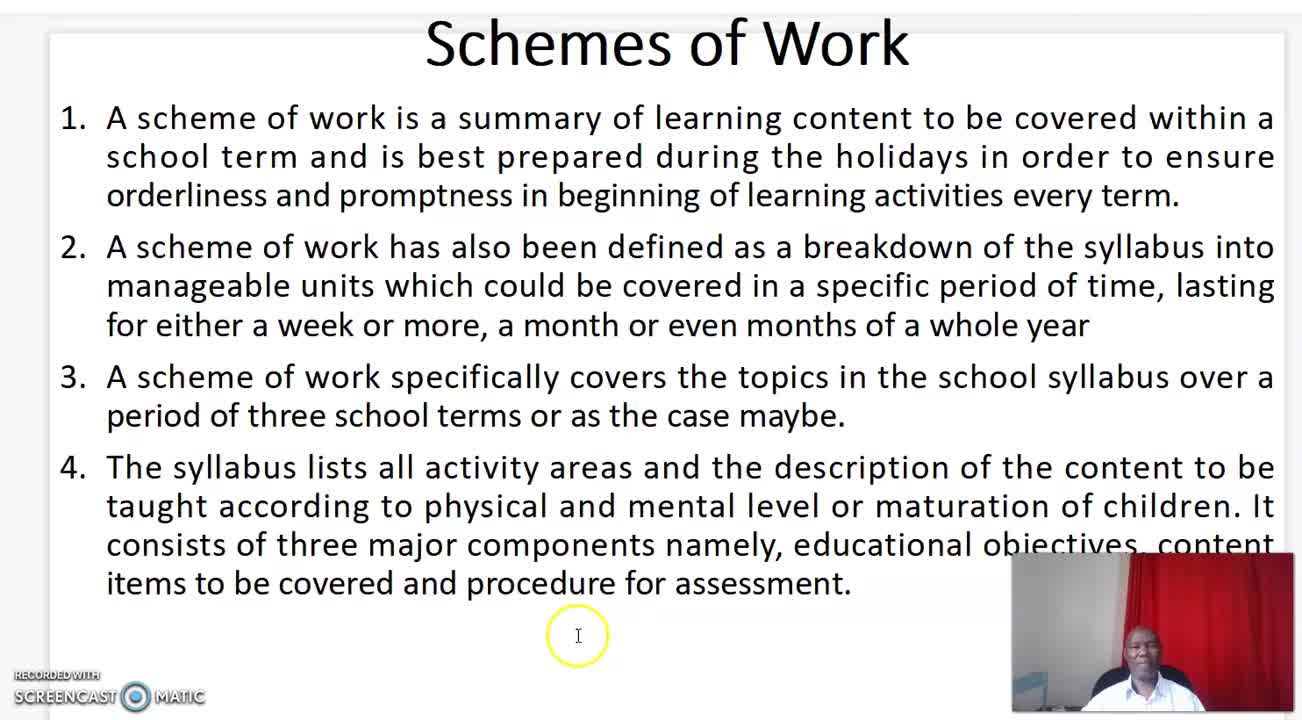 Schemes of Work