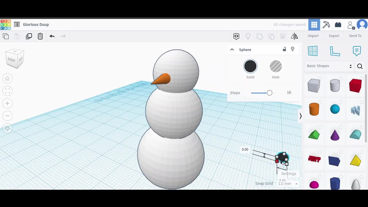 3D Modeling - Making a 3D Snowman Model