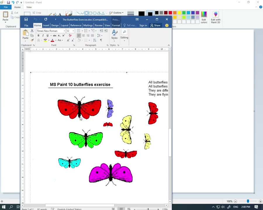 2. Paint Butterflies