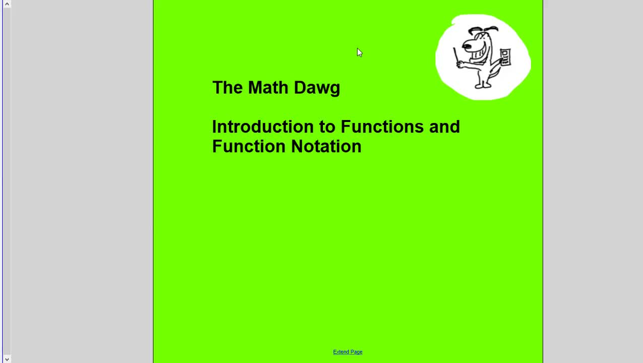Introduction to Functions and Function Notation