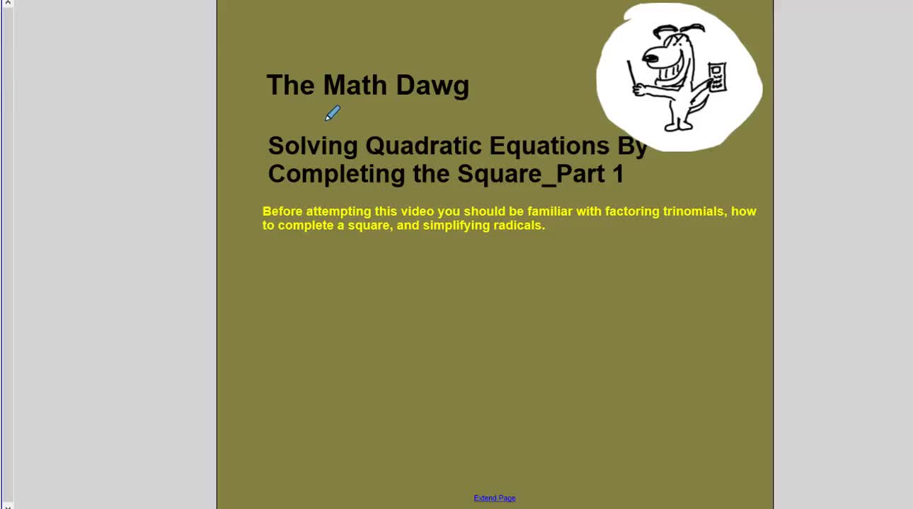 Solving Quadratic Equations By Completing the Square_Part 1