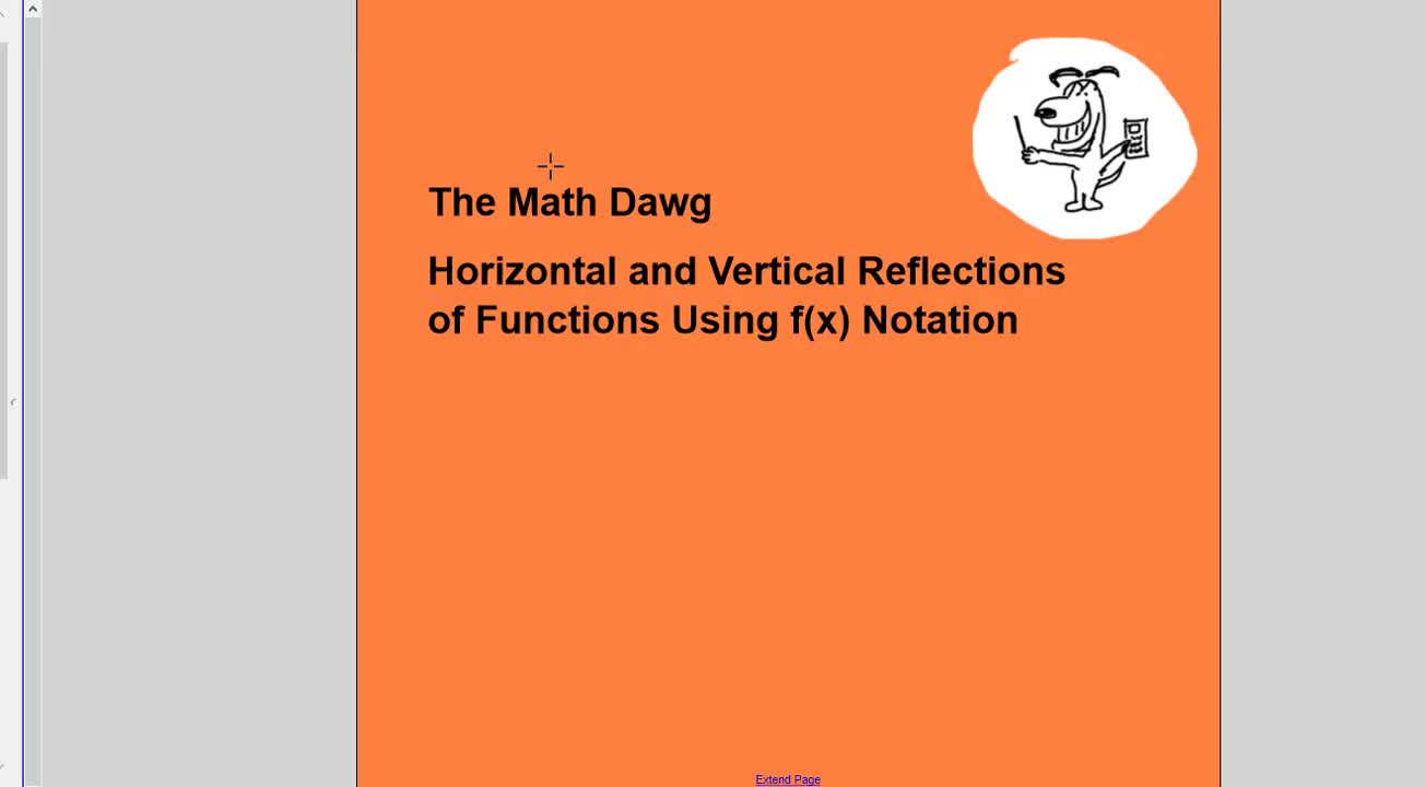 Horiontal and Vertical Reflections of Functions Using f(x) Notation