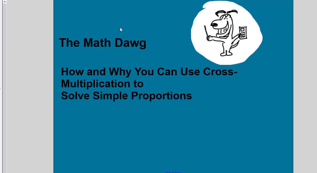 Using Cross-Multiplication to Solve Simple Proportion Problems